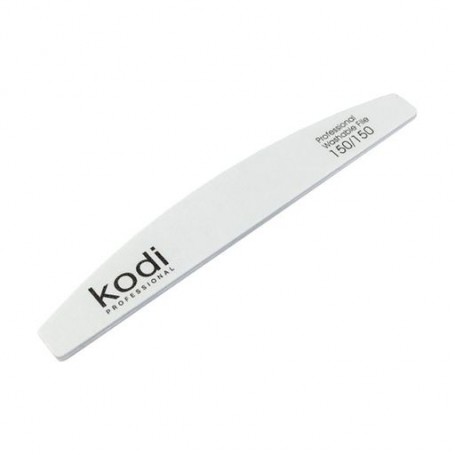 Пилка для ногтей Kodi Professional 150/150 грит полумесяц, белая, 178*28*4 мм