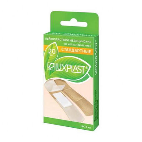Лейкопластыри медицинские Luxplast Стандартные на нетканой основе 19*72 мм, 20 шт