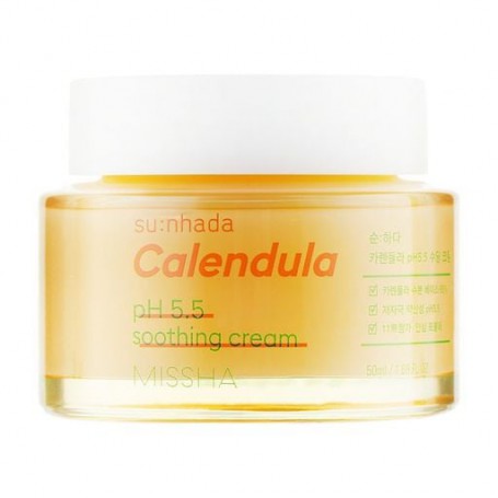 Успокаивающий крем Missha Su:Nhada Calendula pH 5.5 Soothing Cream для чувствительной кожи лица, 50 мл