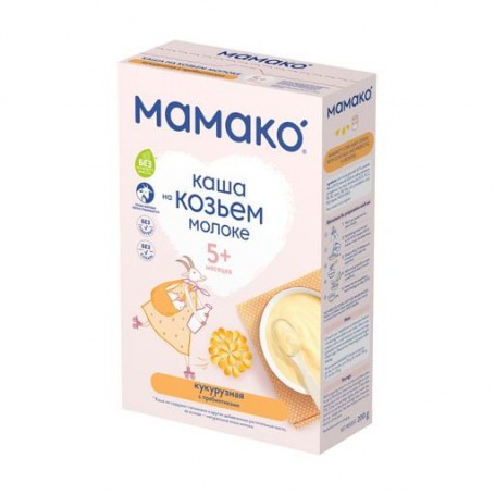 Детская молочная каша МАМАКО кукурузная с пребиотиками на козьем молоке, с 5 месяцев, 200 г