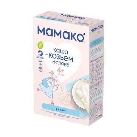 Детская молочная каша МАМАКО рисовая на козьем молоке, с 5 месяцев, 200 г