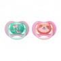 Пустышка ортодонтическая для девочки Avent Ultra Air для чувствительной кожи, от 18 месяцев, 2 шт (SCF349/12)