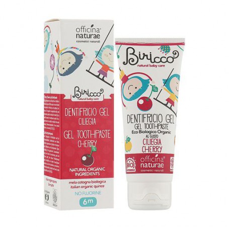 Детская органическая зубная паста Officina Naturae Toothpaste Gel Cherry с вишневым вкусом, 75 мл