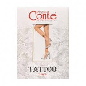 Фантазийные колготки женские Conte Elegant Tattoo 20С-17СП, с рисунком Garden, 20 DEN, 005 Bronz, размер 3