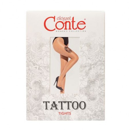 Фантазийные колготки женские Conte Elegant Tattoo 20С-17СП, с рисунком Lion, 20 DEN, 002 Bronz, размер 3