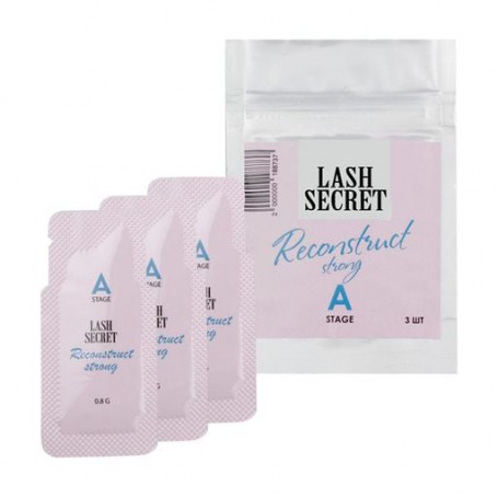 Набор составов для ламинирования ресниц Lash Secret Reconstruct Strong A Stage, состав A, 3*0,8 г