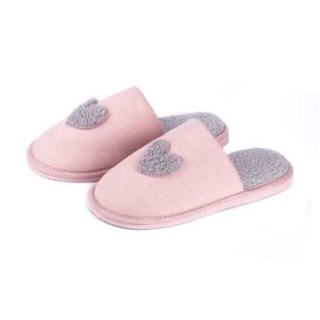 Женские комнатные тапочки Twins HS-OZ закрытые, сердце, розовые, размер 36-37