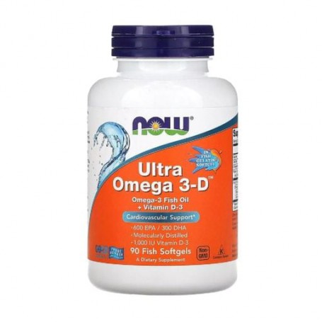 Пищевая добавка жирные кислоты в желатиновых капсулах NOW foods Ultra Omega 3-D, 90 шт