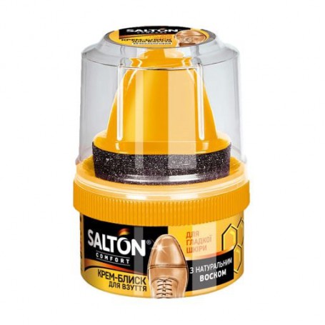 Крем-блеск для обуви из гладкой кожи SALTON с аппликатором, бесцветный, 50 мл