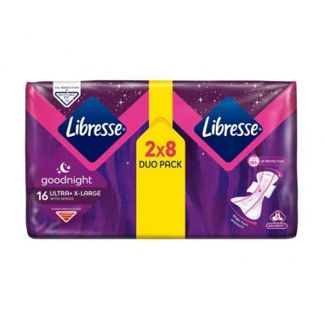 Прокладки гигиенические Libresse Ultra Goodnight X-Large широкие ночные, 16 шт