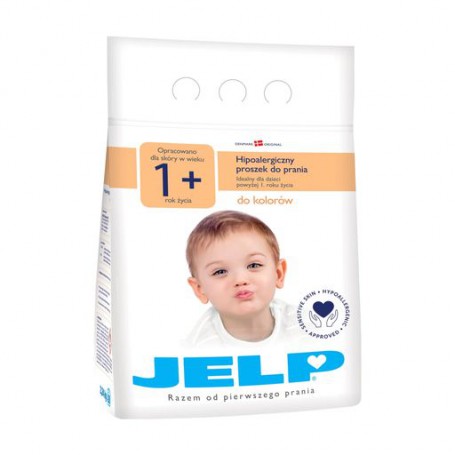 Гипоаллергенный стиральный порошок JELP 1+, для цветного белья, 28 стирок, 2.24 кг