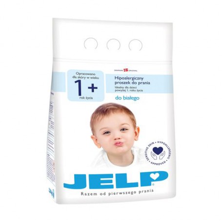 Гипоаллергенный стиральный порошок JELP 1+, для белого белья, 28 стирок, 2.24 кг