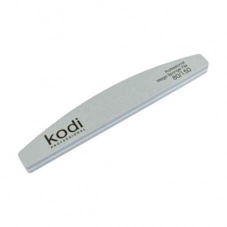 Пилка-баф для ногтей Kodi Professional 156, 80/150 грит, полумесяц, серая, 178*28*11.5 мм
