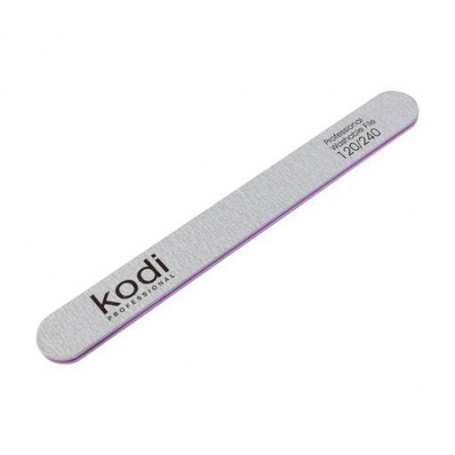 Пилка для ногтей Kodi Professional 109, 120/240 грит, прямая, серая, 178*19*4 мм