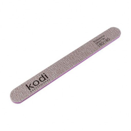 Пилка для ногтей Kodi Professional 180/180 грит прямая, коричневая, 178*19*4 мм