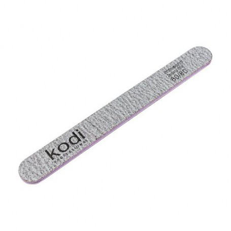 Пилка для ногтей Kodi Professional 80/80 грит прямая, коричневая, 178*19*4 мм