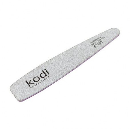 Пилка для ногтей Kodi Professional 80/80 грит конусная, светло-серая, 178*32*4 мм