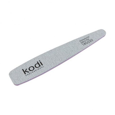 Пилка для ногтей Kodi Professional 180/220 грит конусная, серая, 178*32*4 мм