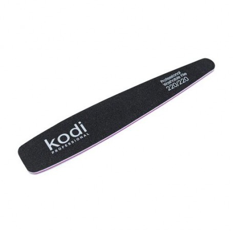 Пилка для ногтей Kodi Professional 220/220 грит конусная, черная, 178*32*4 мм