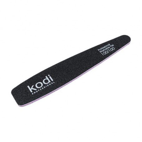 Пилка для ногтей Kodi Professional 100/100 грит конусная, черная, 178*32*4 мм