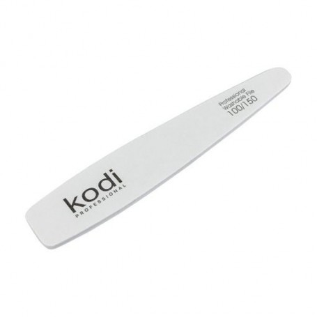 Пилка для ногтей Kodi Professional 100/150 грит конусная, белая, 178*32*4 мм