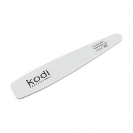 Пилка для ногтей Kodi Professional 100/180 грит конусная, белая, 178*32*4 мм