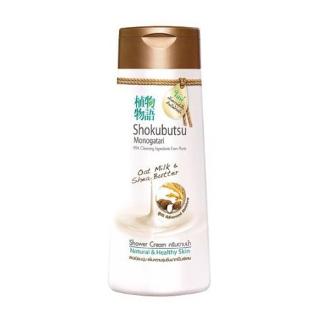 Крем-гель для душа Shokubutsu Monogatari Oat Milk & Shea Butter Овсяное молочко и масло ши, 200 мл