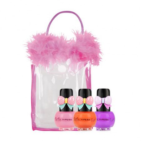 Детский набор Vipera Tutu Peel Off 16 в косметичке (лак для ногтей 08, 5 мл + лак для ногтей 07, 5 мл + лак для ногтей 10, 5 мл)