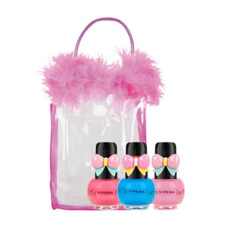 Детский набор Vipera Tutu Peel Off 14 в косметичке (лак для ногтей 06, 5 мл + лак для ногтей 09, 5 мл + лак для ногтей 08, 5 мл)