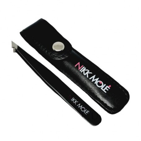 Пинцет для бровей Nikk Mole скошенный, Черный