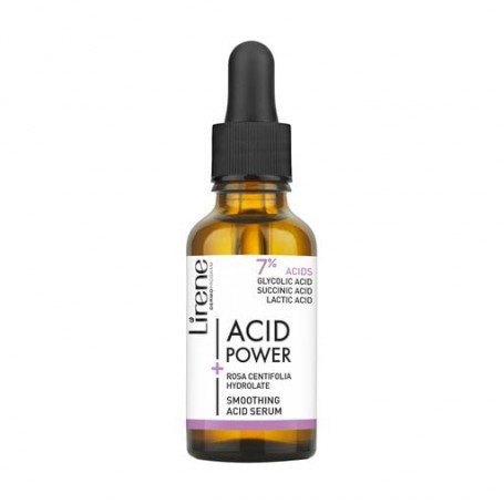 Разглаживающая сыворотка для лица Lirene Smoothing Serum With Centifolia Rose Hydrolate с кислотами, 30 мл