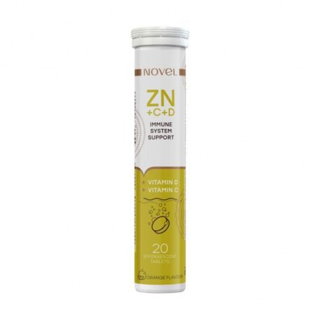 Пищевая добавка витамины в шипучих таблетках Novel Immune System Support Zn + C + D, 20 шт