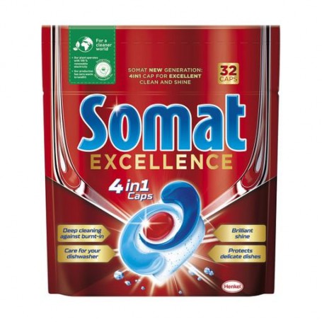 Капсулы для посудомоечных машин Somat Excellence 4 in 1, 32 шт