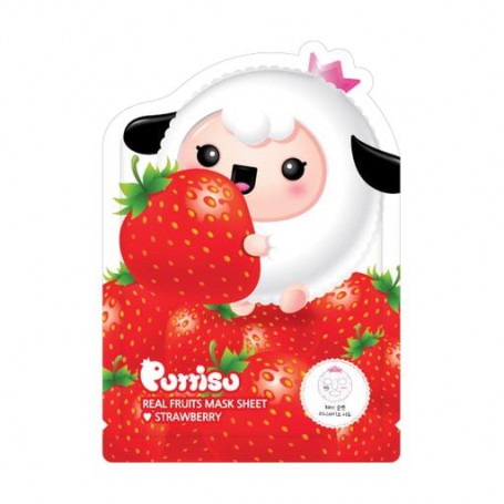 Детская тканевая маска для лица Puttisu Real Fruits Mask Sheet Strawberry, 5*18 мл