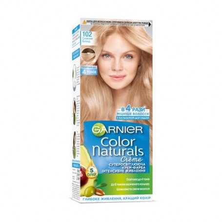 Стойкая крем-краска для волос Garnier Color Naturals с пятью маслами, 102 Снежный блонд, 110 мл