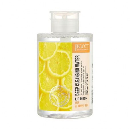 Очищающая вода для лица Jigott Lemon Deep Cleansing Water с экстрактом лимона, 530 мл