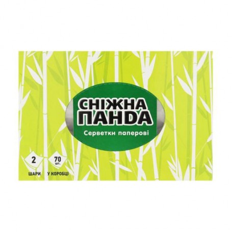 Косметические салфетки Сніжна Панда 2-слойные, в коробке, 70 шт