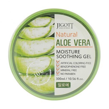 Универсальный гель для лица и тела Jigott Natural Aloe Vera Moisture Soothing Gel с экстрактом алоэ, 300 мл