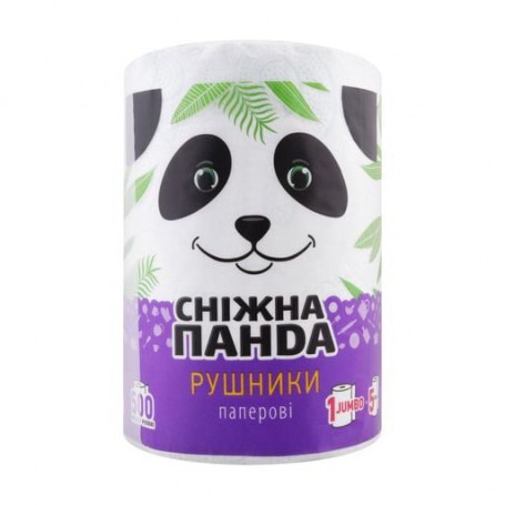 Бумажное полотенце Сніжна Панда Jumbo Roll 2-слойный, 500 отрывов, 1 рулон