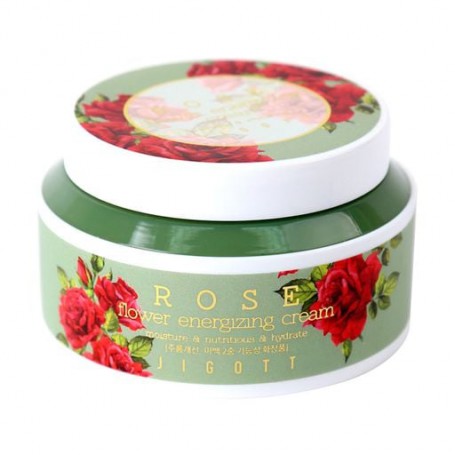 Крем для лица Jigott Rose Flower Energizing Cream с пептидами дамасской розы, 100 мл