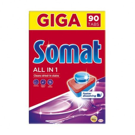 Таблетки для посудомоечной машины Somat All in 1, 90 шт
