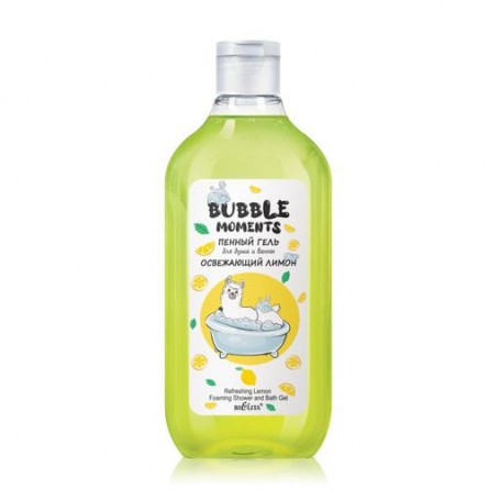 Пенный гель для душа и ванны Bielita Bubble Moments Освежающий лимон, 300 мл
