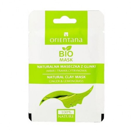 Глиняная маска для лица Orientana Natural Clay Mask Ginger & Lemongrass Имбирь и лимонник, для комбинированной кожи 10 мл