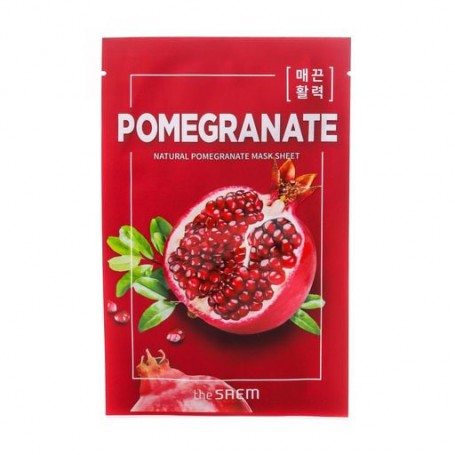 Тканевая маска для лица The Saem Natural Pomegranate Mask Sheet с экстрактом граната, 21 мл