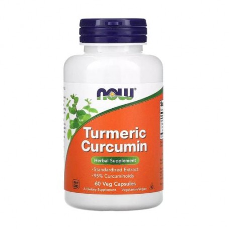 Пищевая добавка в капсулах Now Foods Turmeric Curcumin Куркума и куркумин, 60 шт