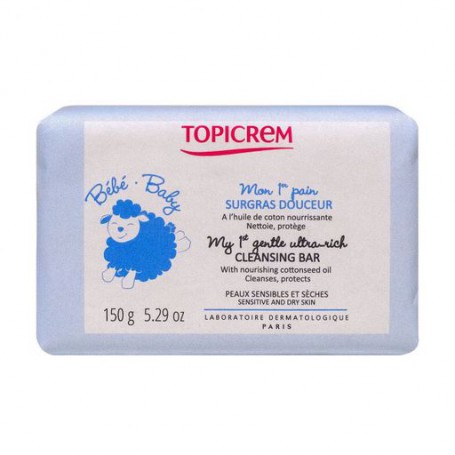 Нежное детское мыло Topicrem Baby My 1st Gentle Ultra Rich Cleansing Bar для чувствительной кожи, 150 г