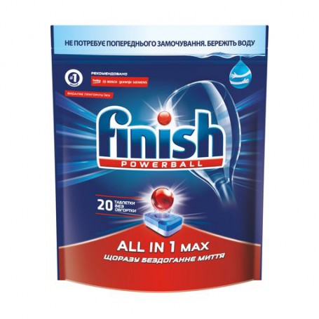 Таблетки для мытья посуды в посудомоечной машине Finish All in 1, 20 шт