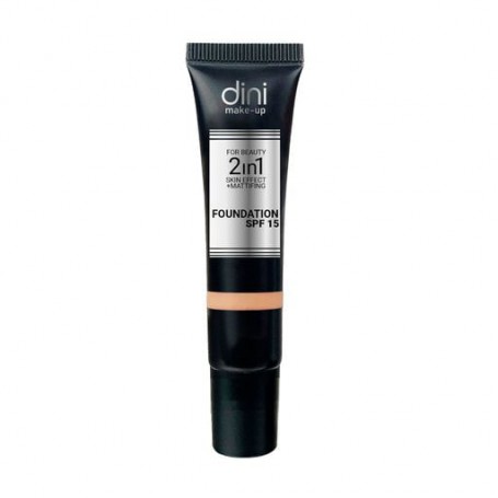 Тональная основа для лица Dini 2in1 Skin Effect + Mattifing Foundation SPF 15, 04 Sand, 20 мл
