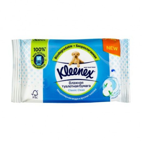 Влажная туалетная бумага Kleenex Classic, 42 шт