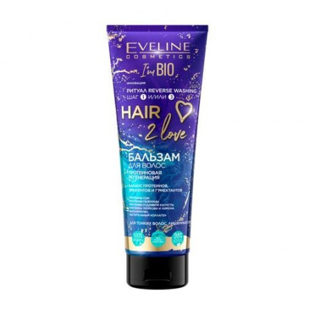 Бальзам для волос Eveline Cosmetics I'm BIO Hair 2 Love Протеиновая регенерация, для тонких волос, лишенных объема, 250 мл